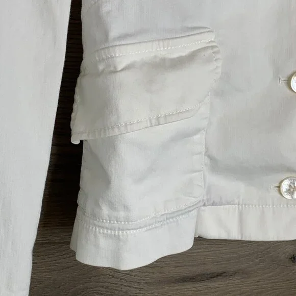 Emilio Pucci Firenze Jacket Womans Size 10 White Denim Stretch Made in Italy - Picture 4 of 15